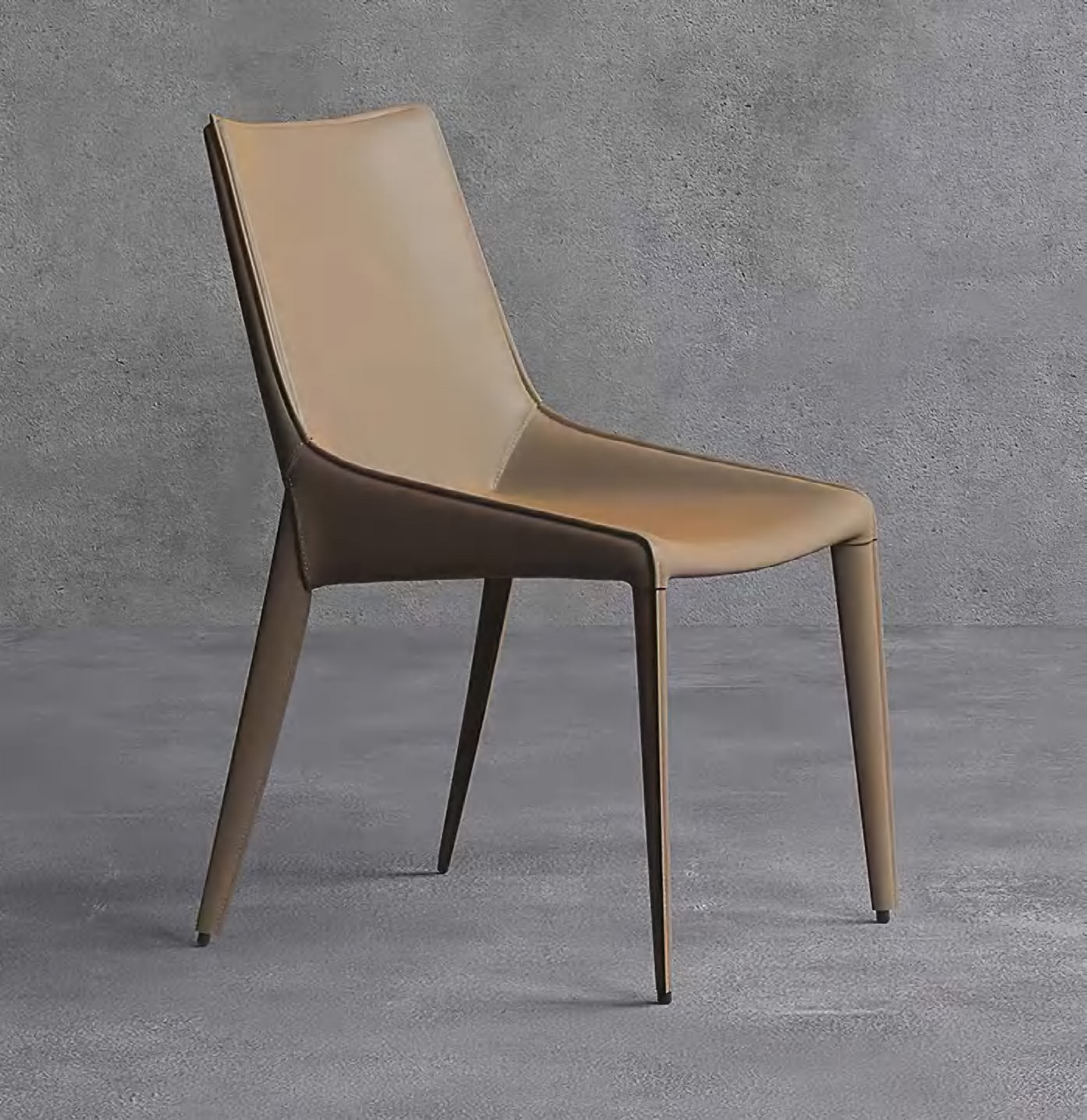 Tasteful Dining Chair With Saddle Leather Upholstery, DFUP 1108 01