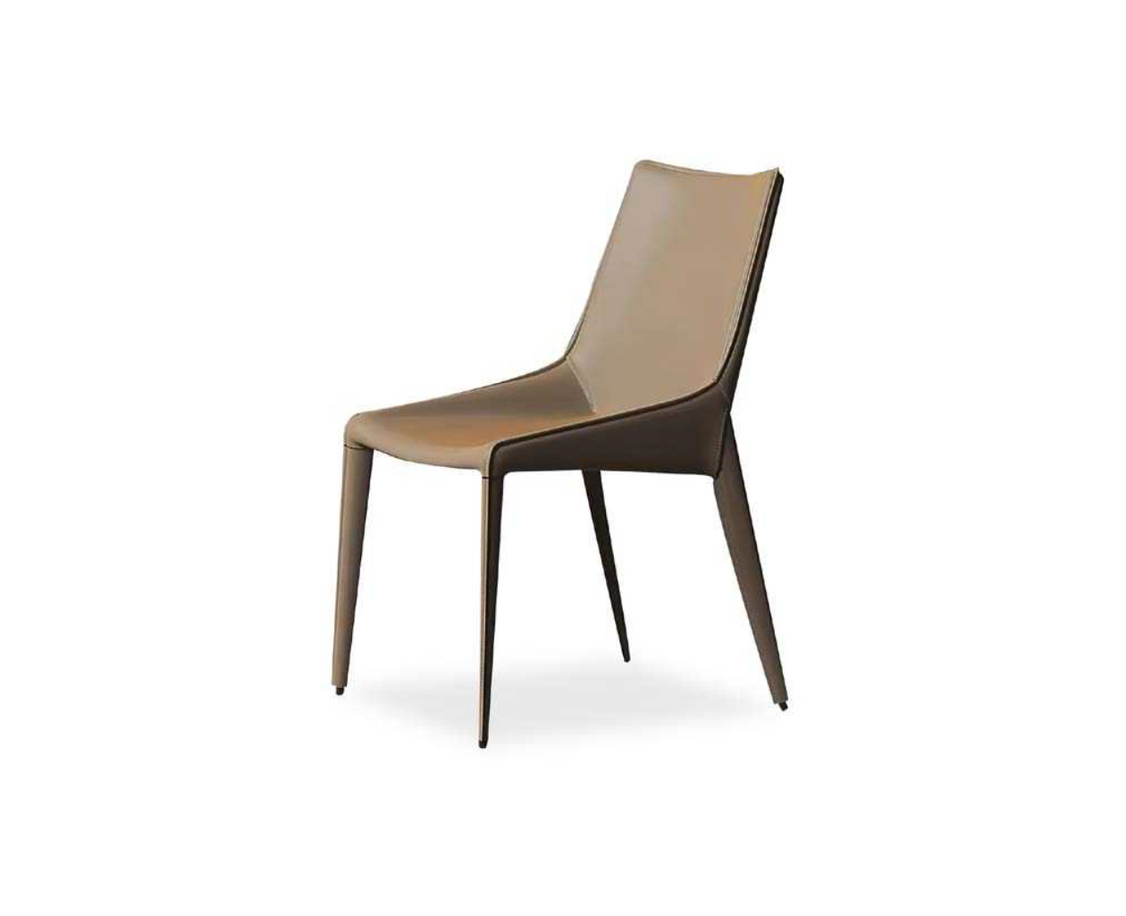 Tasteful Dining Chair With Saddle Leather Upholstery, DFUP 1108 02