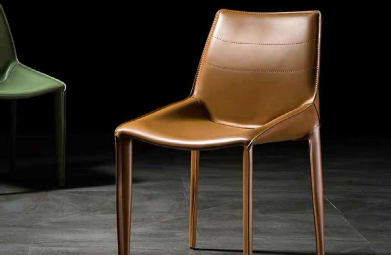 Tasteful Dining Chair With Saddle Leather Upholstery, DFUP 1108 03