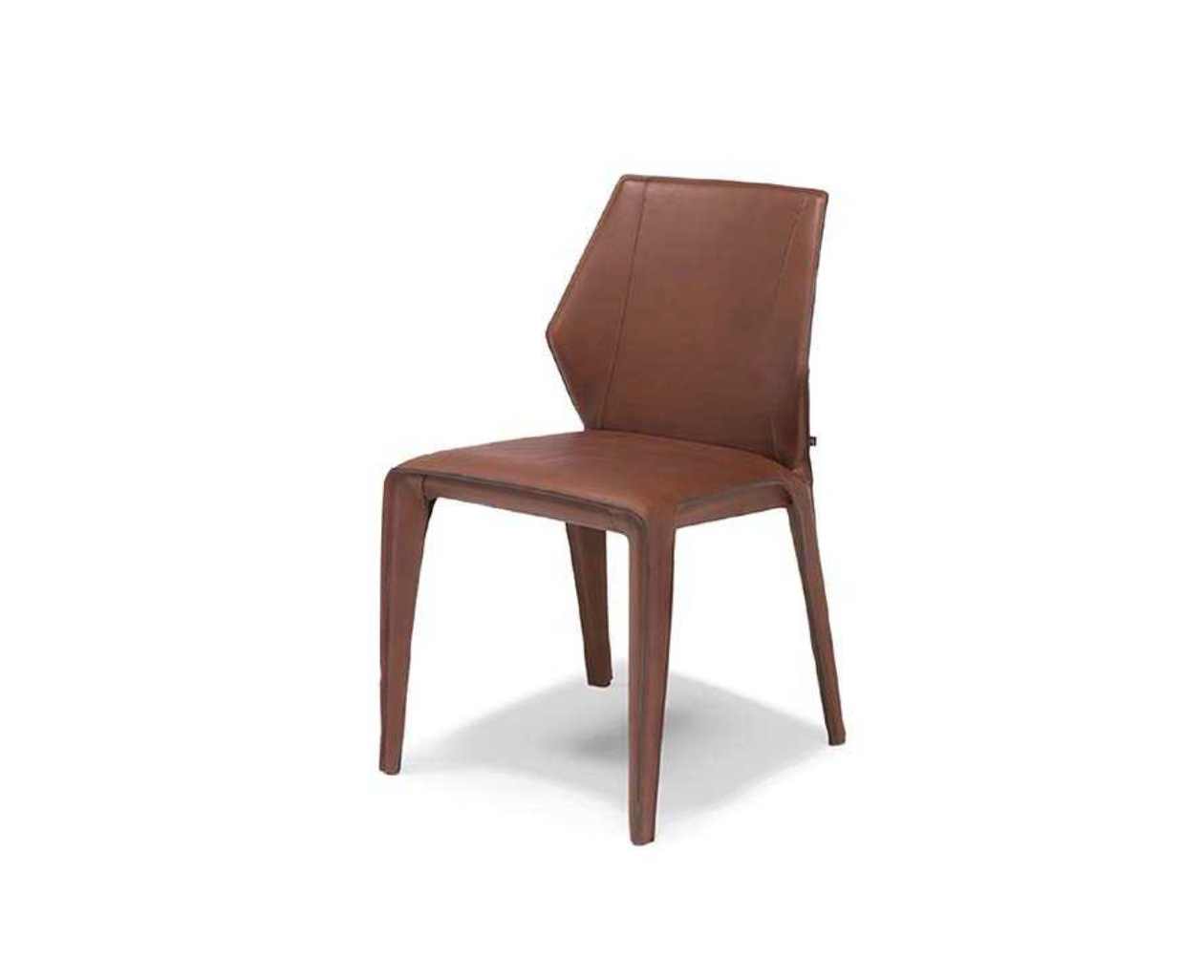 Modern Dining Chair With Saddle Leather Upholstery, DFUP 1110 02