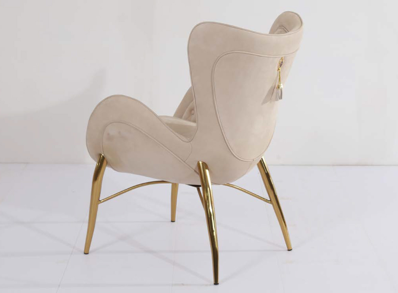 Luxurious Dining Chair With Metal Structure, DFUP 1136 03