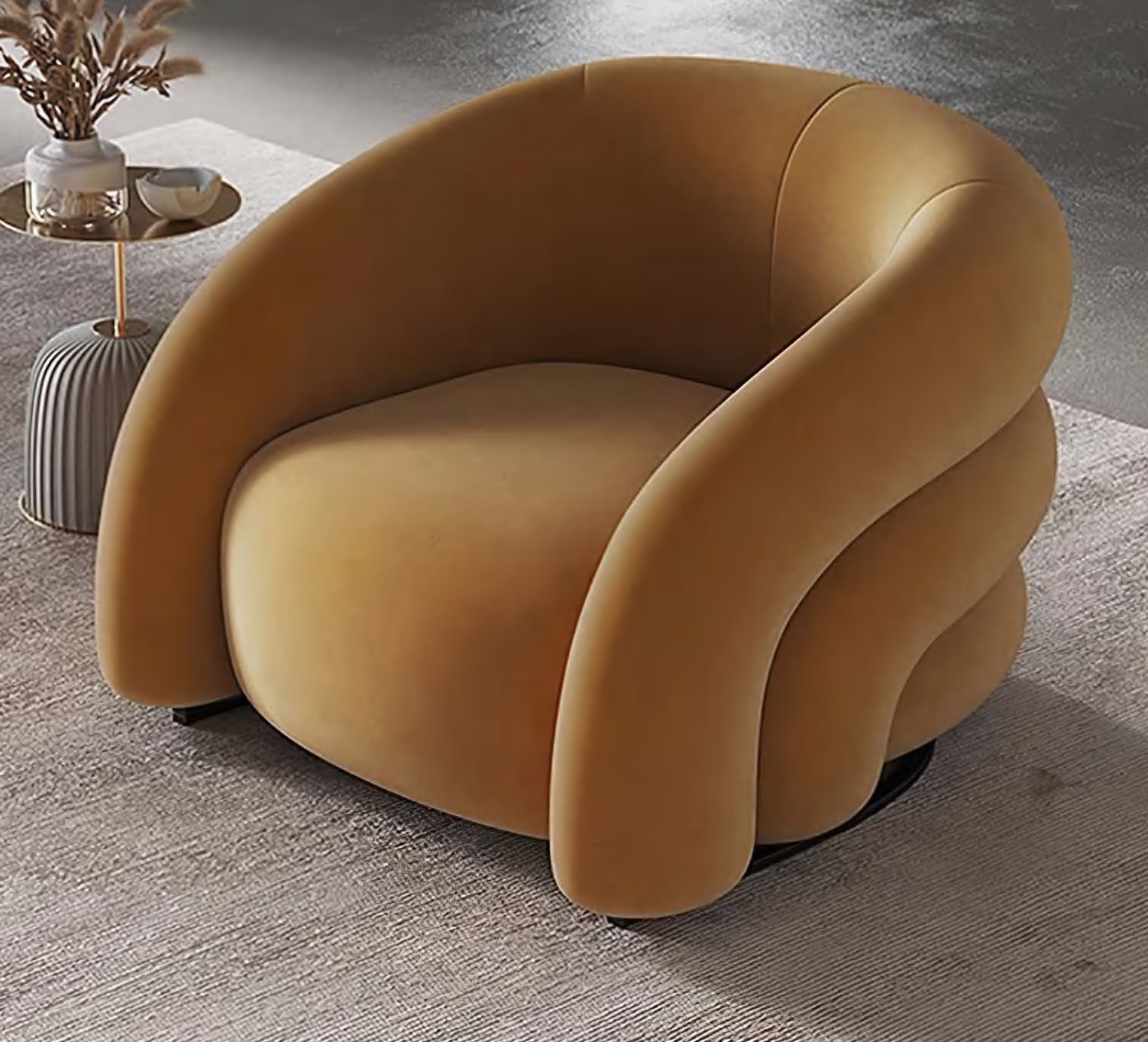 Elegant and Plush Luxury Hotel Armchair, DFUP 2007 02
