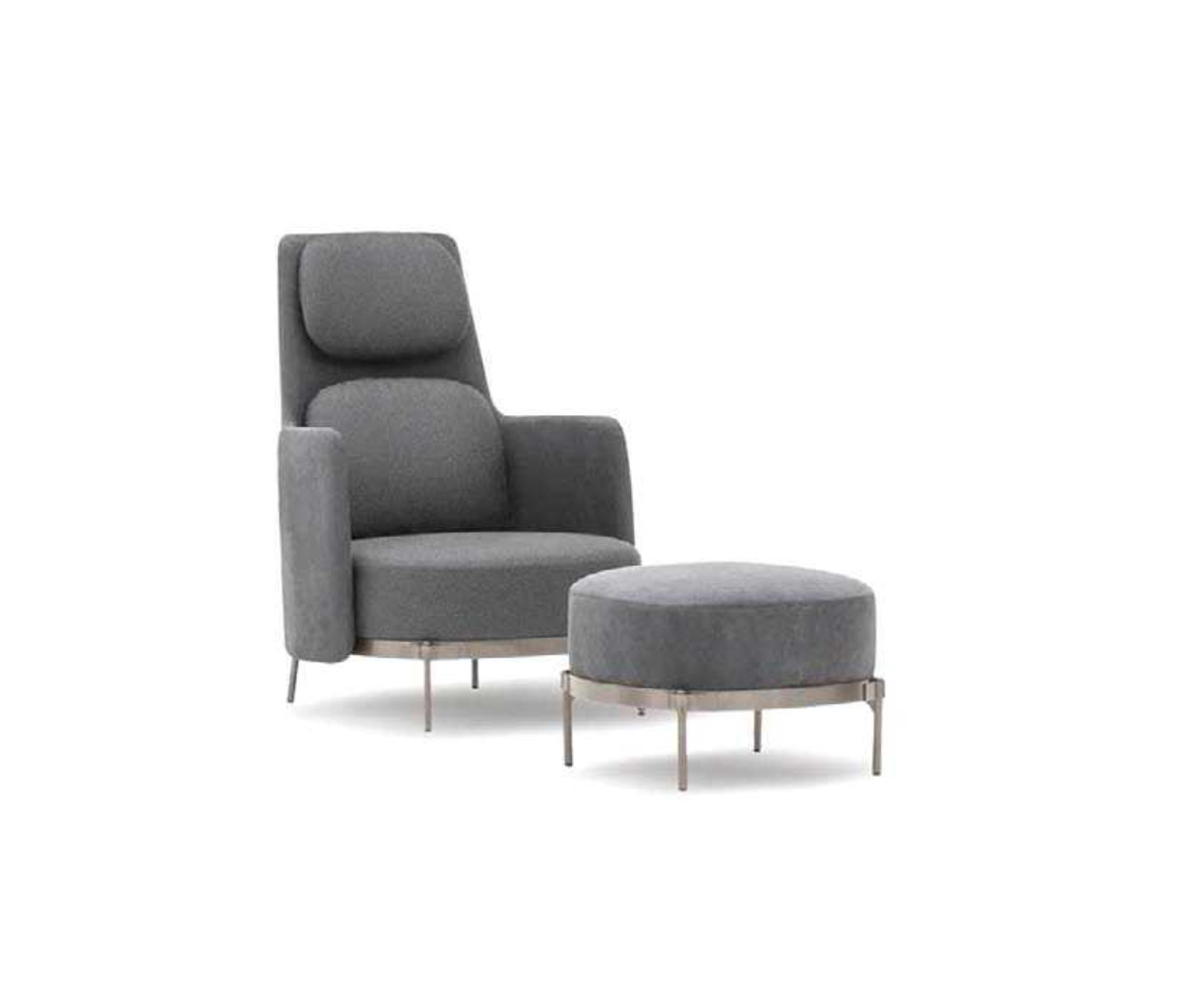 Luxurious Comfort Hotel Armchair with Ottoman, DFUP 2136 02