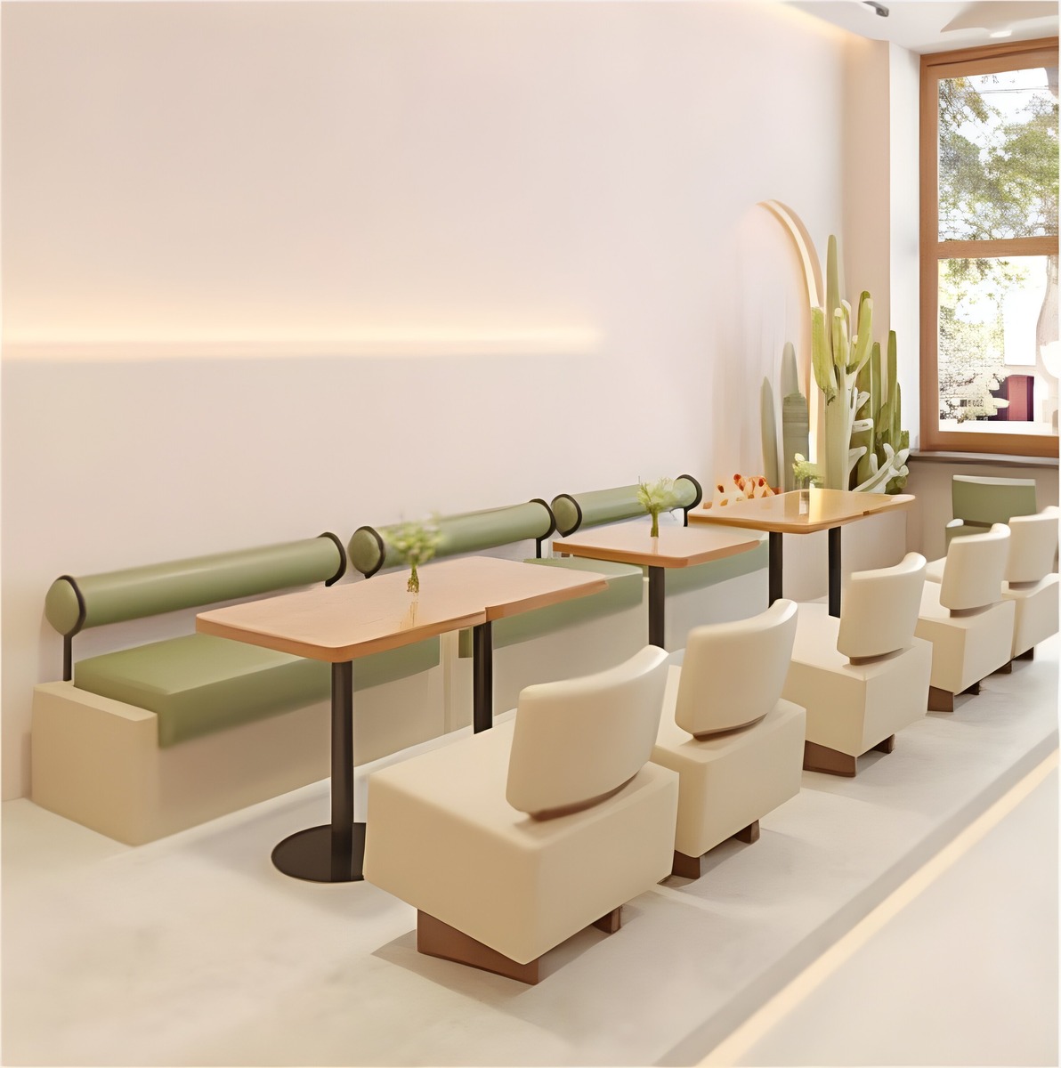 image (132) Sleek Upholstered Stylish Seats and Tables for Cafés, image 132